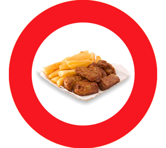 Porção de costelinha com porção Crispy Chicken